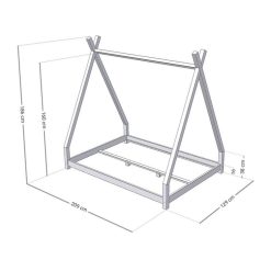 Meilleure affaire ???? Youdoit Lit Tipi Enfant NAKANA - Bois Massif - Gris - 120 X 200 Cm ???? -VIDAXL Shop unnamed file 355