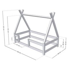 Sortie ???? Youdoit Lit Tipi Enfant NAKANA Avec Barrière De Sécurité - Bois Massif - Naturel - 80 X 160 Cm ???? -VIDAXL Shop unnamed file 440