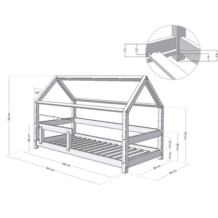 Offres ???? Youdoit Lit Cabane Enfant TERY - Bois Massif - Naturel - 80 X 160 Cm ❤️ 5 Offres ???? Youdoit Lit Cabane Enfant TERY - Bois Massif - Naturel - 80 X 160 Cm ❤️ – Image 3