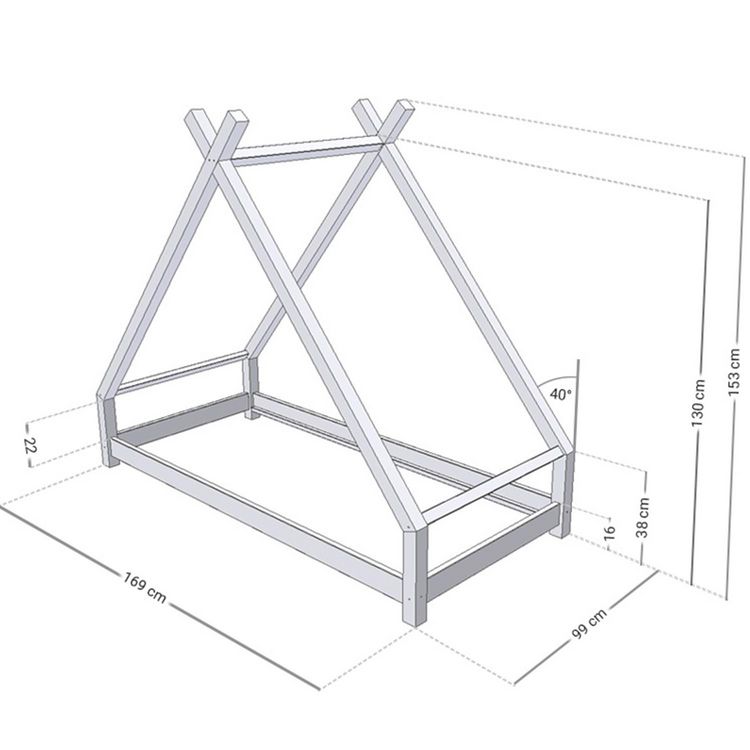 Le moins cher ⭐ Youdoit Lit Tipi Enfant TAHUKA - Bois Massif - Blanc - 80 X 160 Cm ???? 5 Le moins cher ⭐ Youdoit Lit Tipi Enfant TAHUKA - Bois Massif - Blanc - 80 X 160 Cm ???? – Image 3