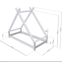 Tout neuf ❤️ Youdoit Lit Tipi Enfant TAHUKA - Bois Massif - Gris - 90 X 190 Cm ✨ -VIDAXL Shop unnamed file 614