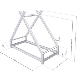 Meilleure affaire ???? Youdoit Lit Tipi Enfant TAHUKA - Bois Massif - Gris - 80 X 160 Cm ???? -VIDAXL Shop unnamed file 704