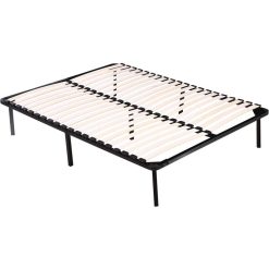 Vente flash ❤️ Habitat Et Jardin Cadre à Lattes + Pieds Pour Matelas De 140 X 190 Cm - 20 Lattes ????