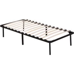 Nouveau ???? Habitat Et Jardin Cadre à Lattes + Pieds Pour Matelas De 90 X 190 Cm - 13 Lattes ❤️